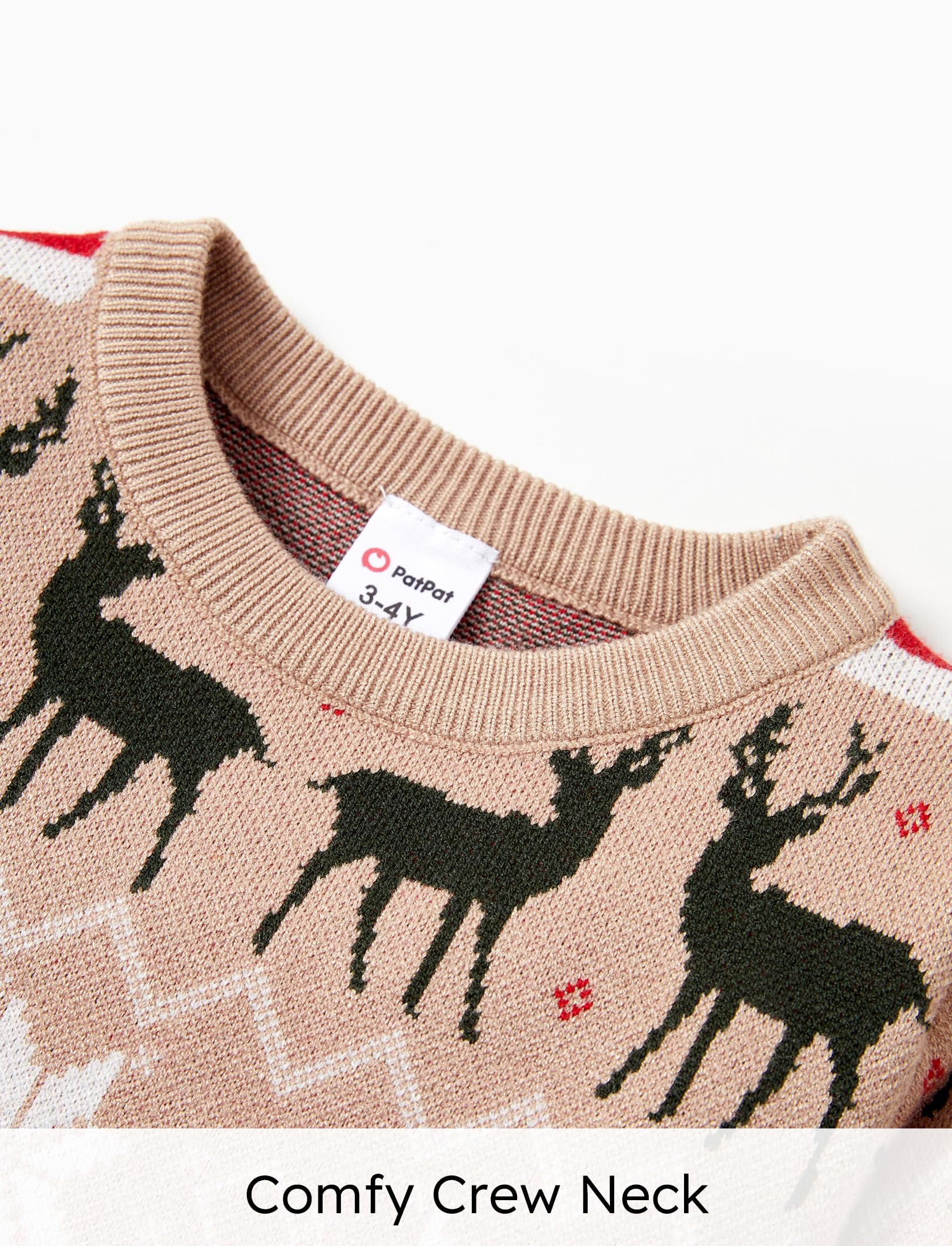 PATPAT Christmas Sweater Family Set Long Sleeve Knit Sweater Holiday Xmas Knitted Pullover