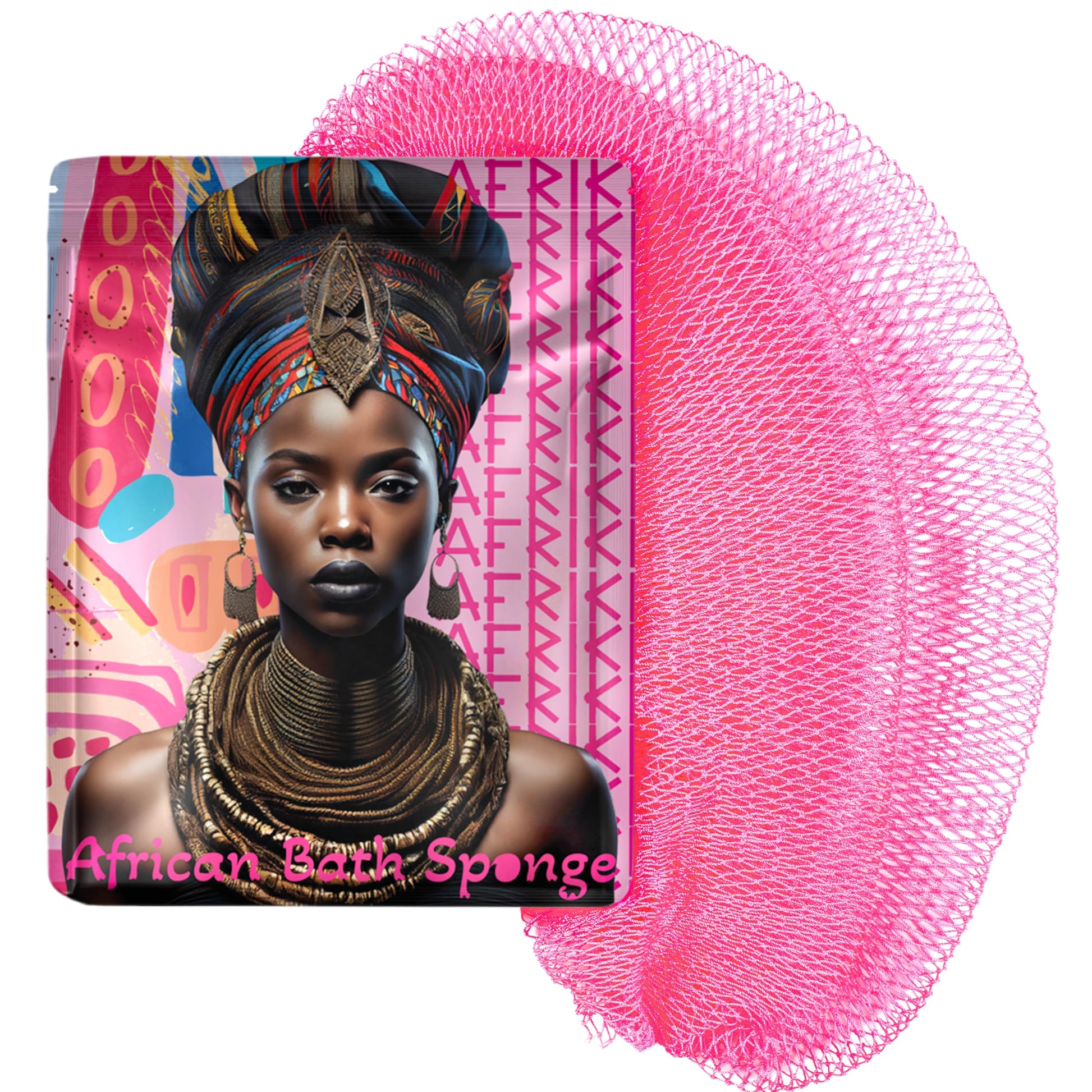 AFRIKI African Net Sponge – Exfoliating Body Scrubber, Black Owned & Rooted in Africa, All Skin Types | 45 in Long