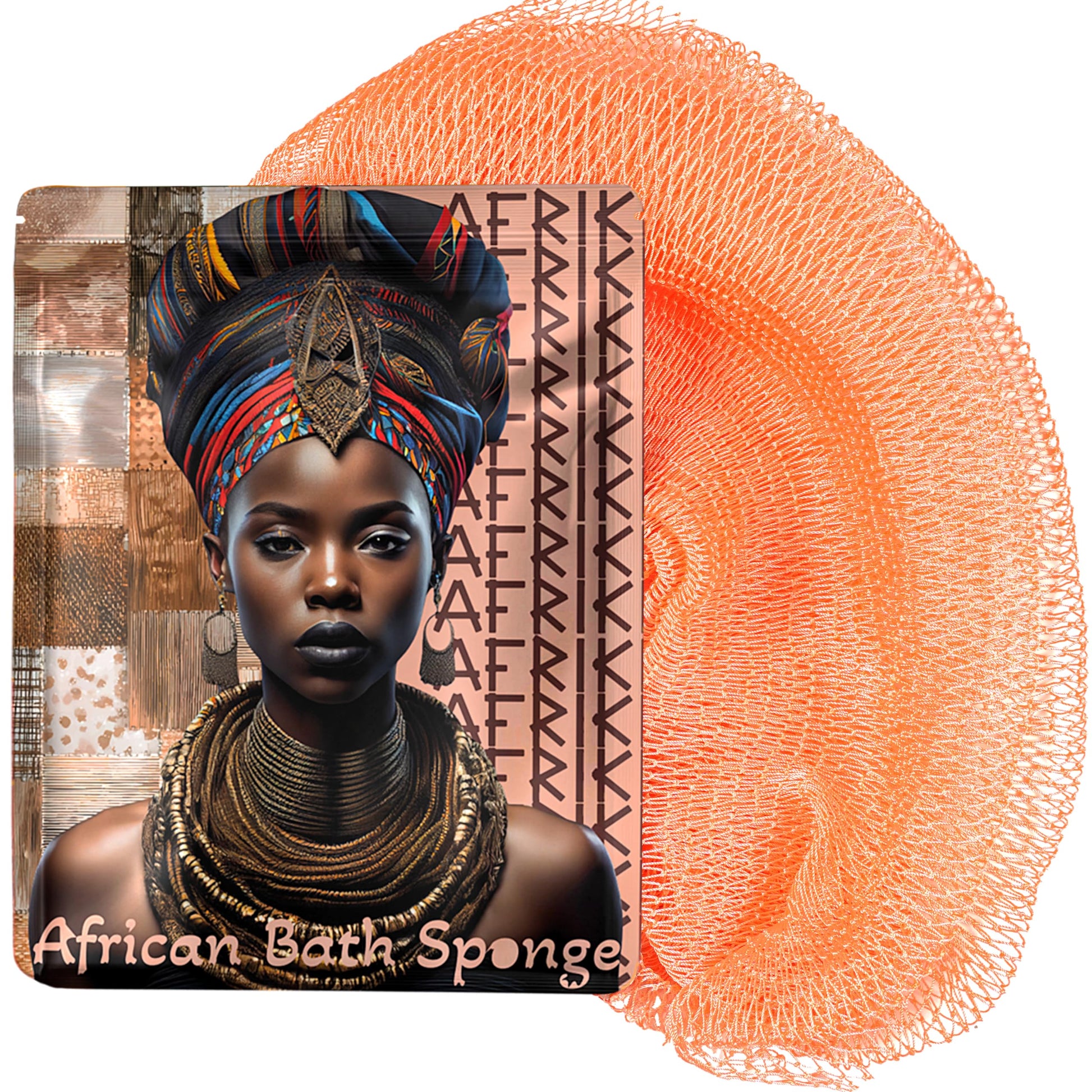 AFRIKI African Net Sponge – Exfoliating Body Scrubber, Black Owned & Rooted in Africa, All Skin Types | 45 in Long