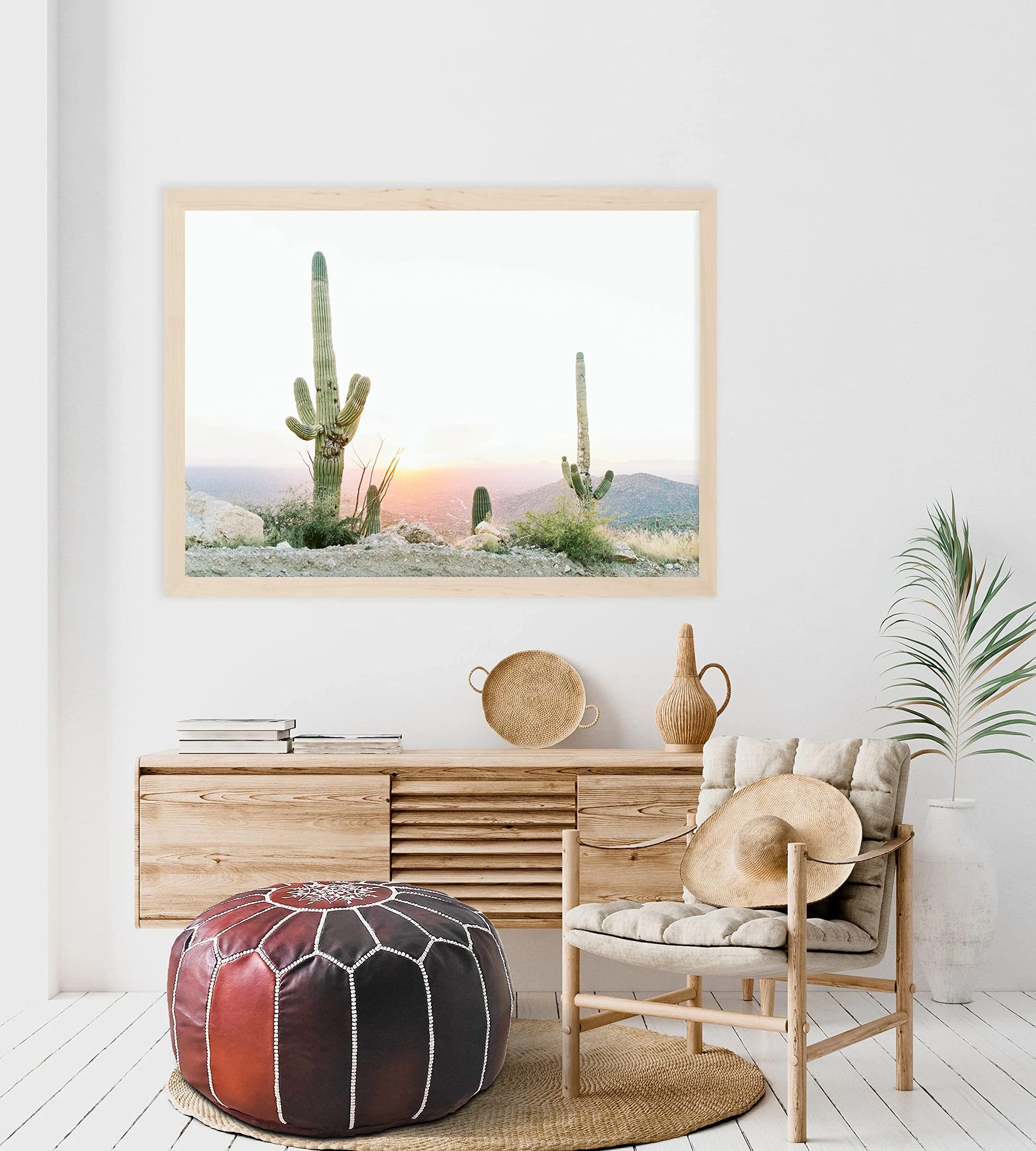 Fezcrafts Genuine Leather Moroccan Ottoman unstuffed Moroccan Pouf Footresf Livin Room Cocktail Seats Goatskin Tribal Bohemian Home Decor (Black)