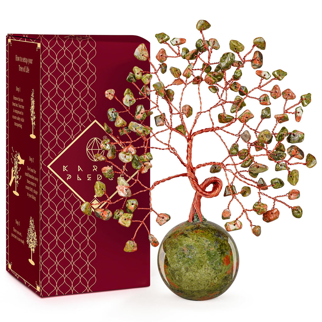 Rose Quartz Crystal Trees for Home Decor, Office Desk Decoration, Chakra Healing Crystals and Stone for Positive Energy, Money, Good Luck, Tree of Life Spiritual Birthday Gifts for Women and Mom