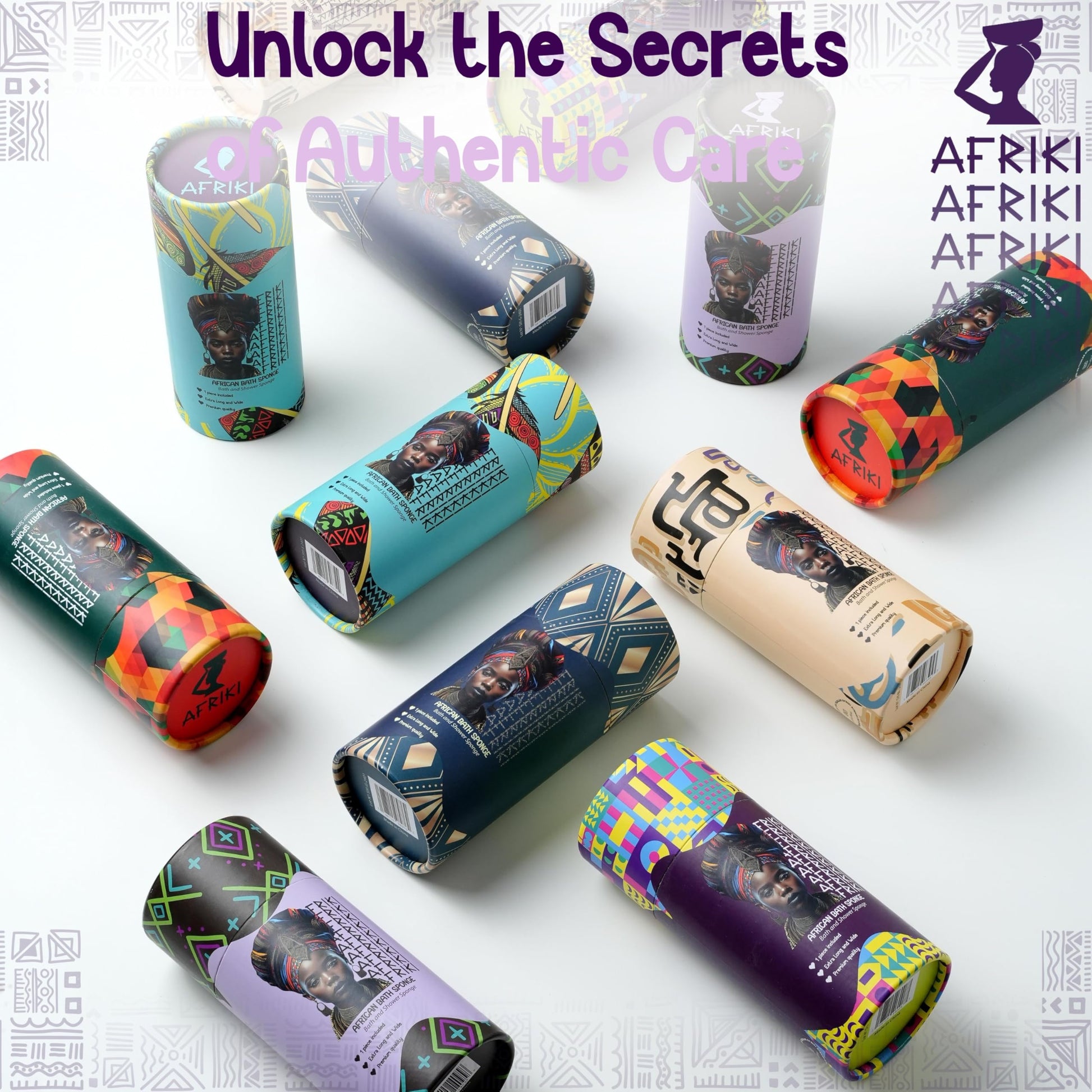 AFRIKI African Net Sponge – Exfoliating Body Scrubber, Black Owned & Rooted in Africa, All Skin Types | 45 in Long