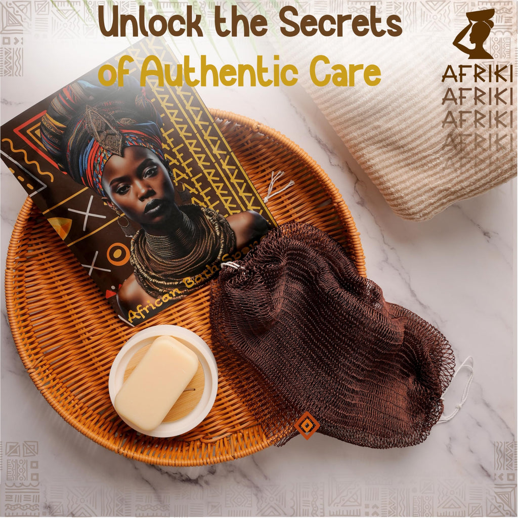AFRIKI African Net Sponge – Exfoliating Body Scrubber, Black Owned & Rooted in Africa, All Skin Types | 45 in Long