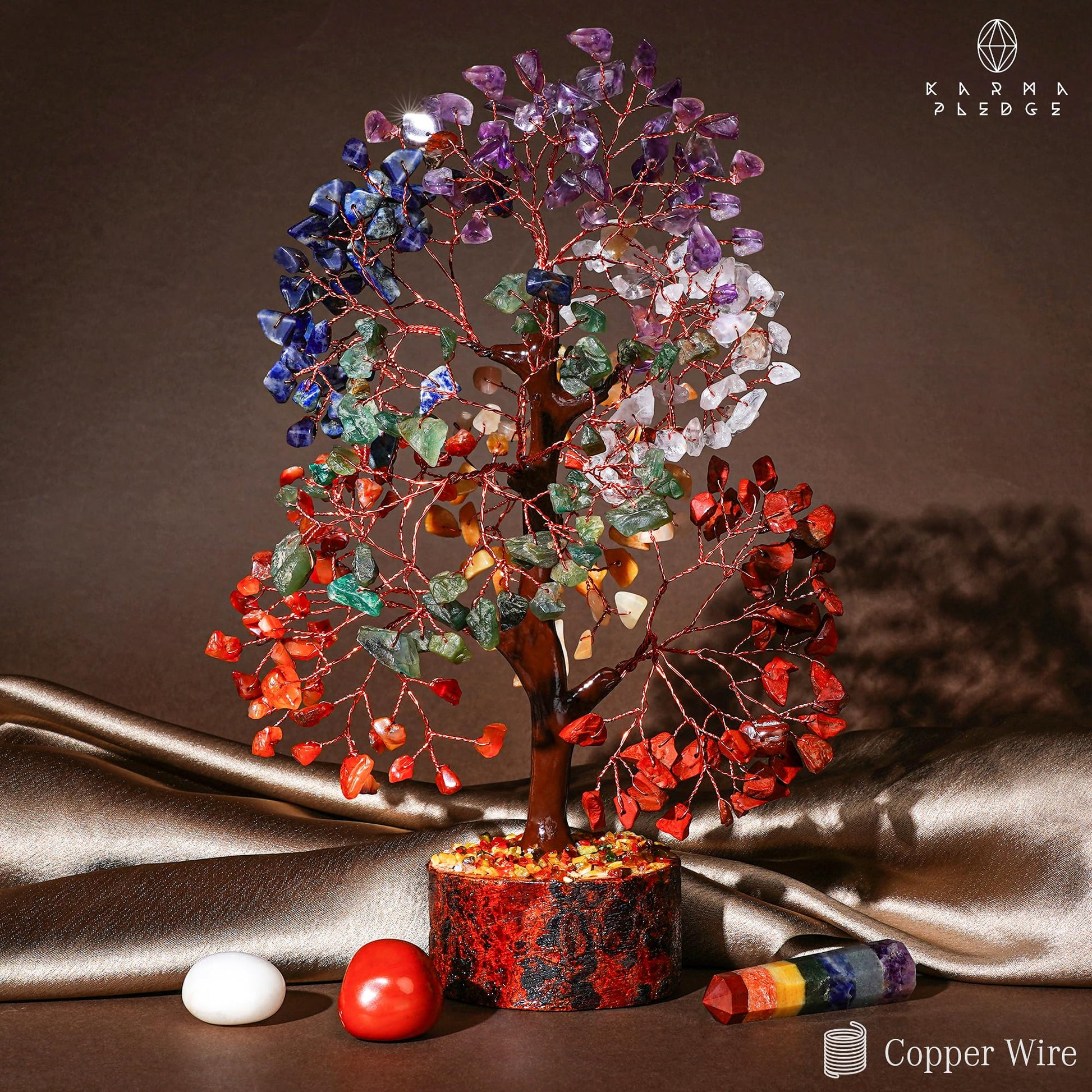 Rose Quartz Crystal Trees for Home Decor, Office Desk Decoration, Chakra Healing Crystals and Stone for Positive Energy, Money, Good Luck, Tree of Life Spiritual Birthday Gifts for Women and Mom