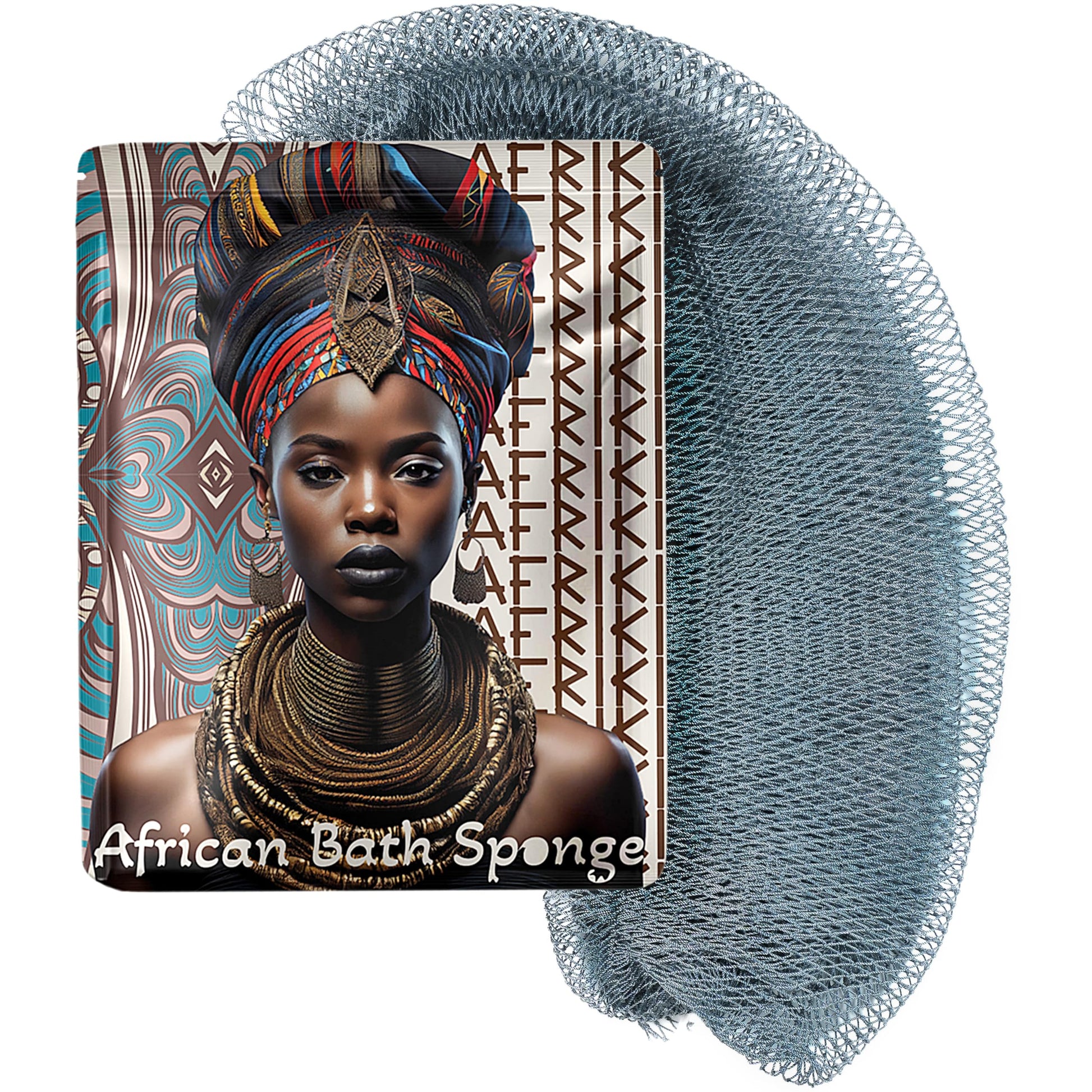 AFRIKI African Net Sponge – Exfoliating Body Scrubber, Black Owned & Rooted in Africa, All Skin Types | 45 in Long