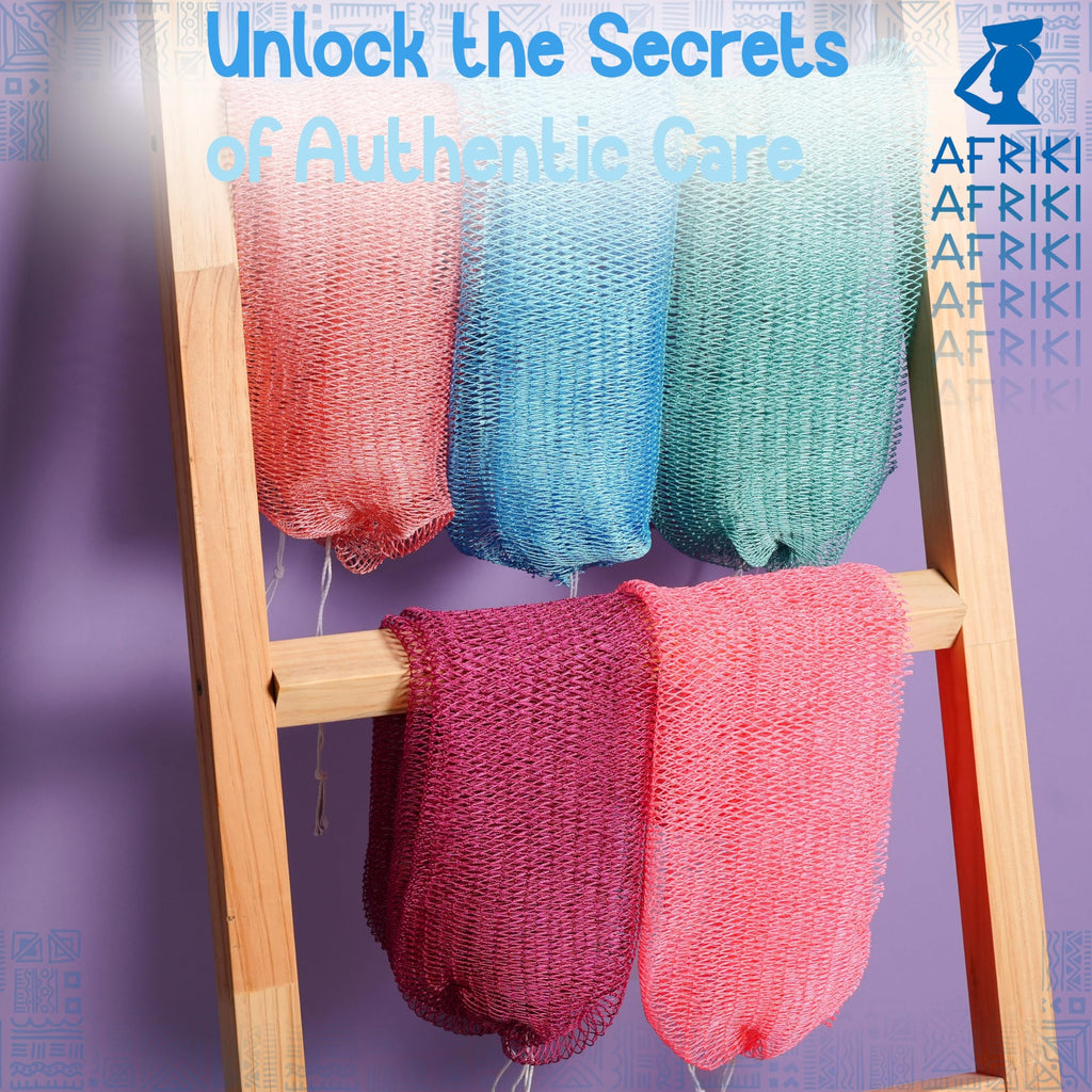 AFRIKI African Net Sponge – Exfoliating Body Scrubber, Black Owned & Rooted in Africa, All Skin Types | 45 in Long