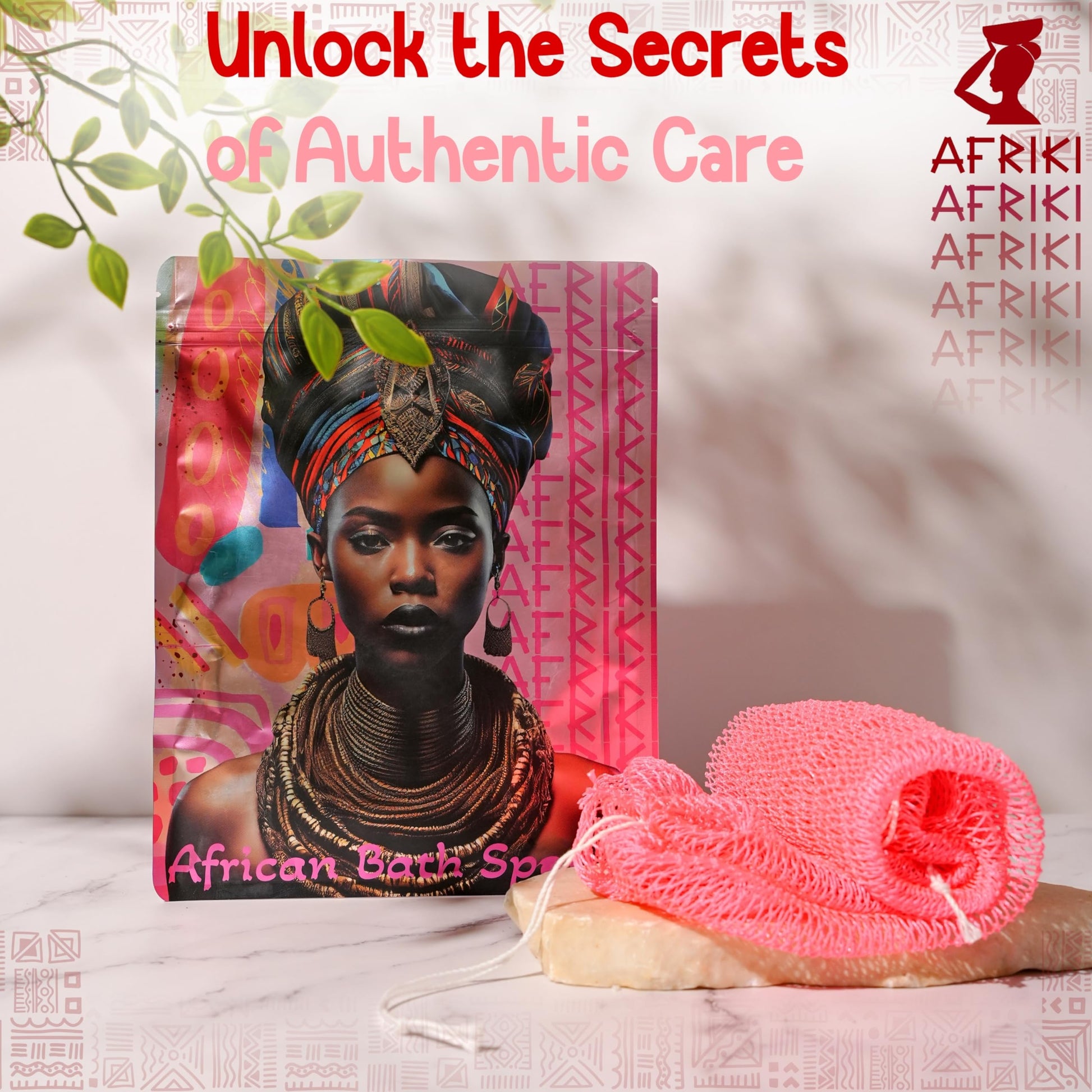 AFRIKI African Net Sponge – Exfoliating Body Scrubber, Black Owned & Rooted in Africa, All Skin Types | 45 in Long