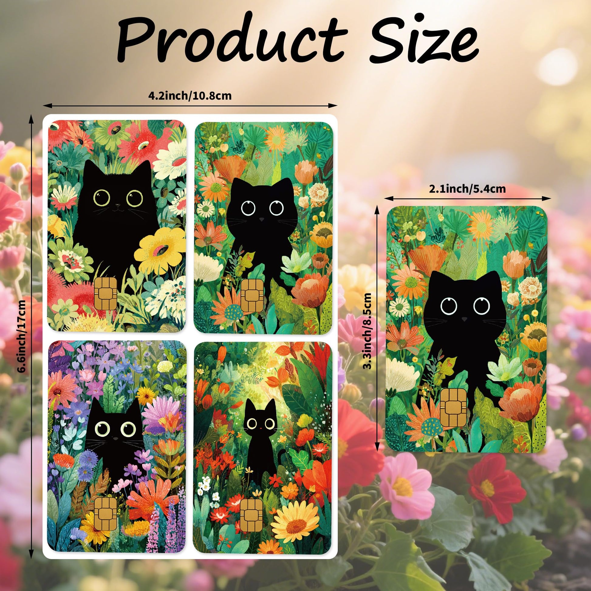 Credit Card Skin Stickers: 4PCS Scenic Mountain Debit Card Skins, Chinoiserie Landscape Cards Covers with Chip Cutout, Waterproof Removable Sticker Wraps for Bank Transportation Key Cards