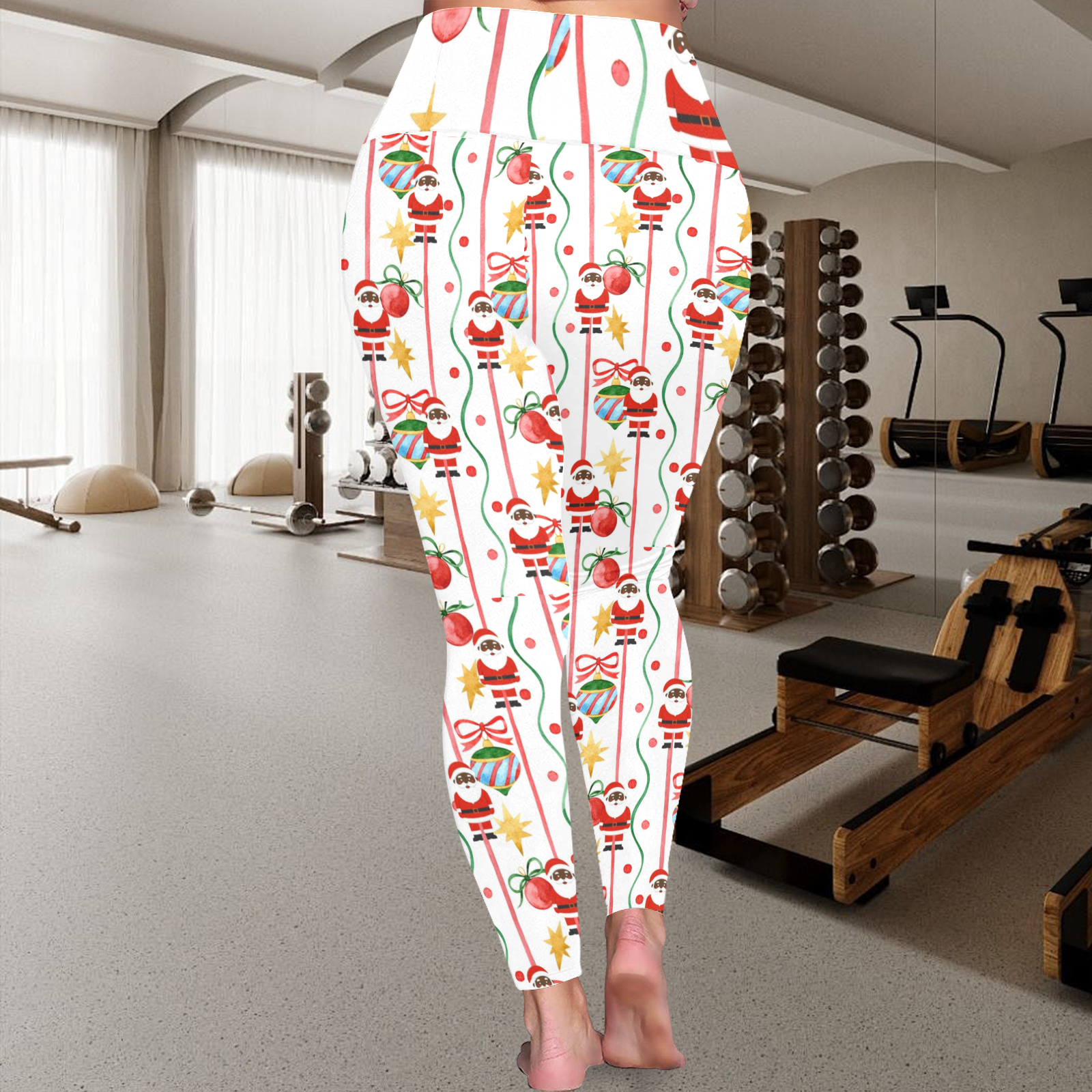 Black Santa Christmas Leggings