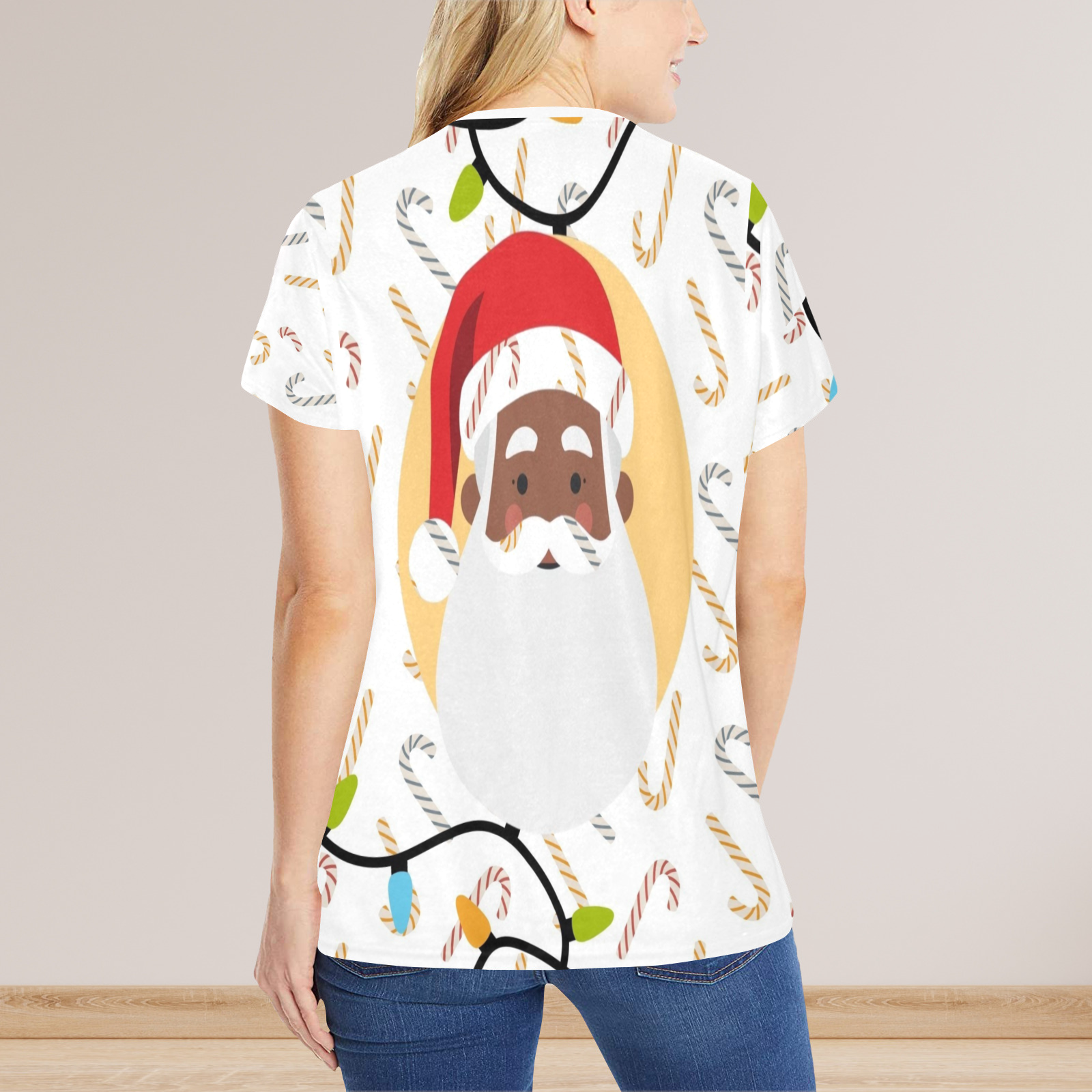 Black Santa Christmas Pajama Shirt