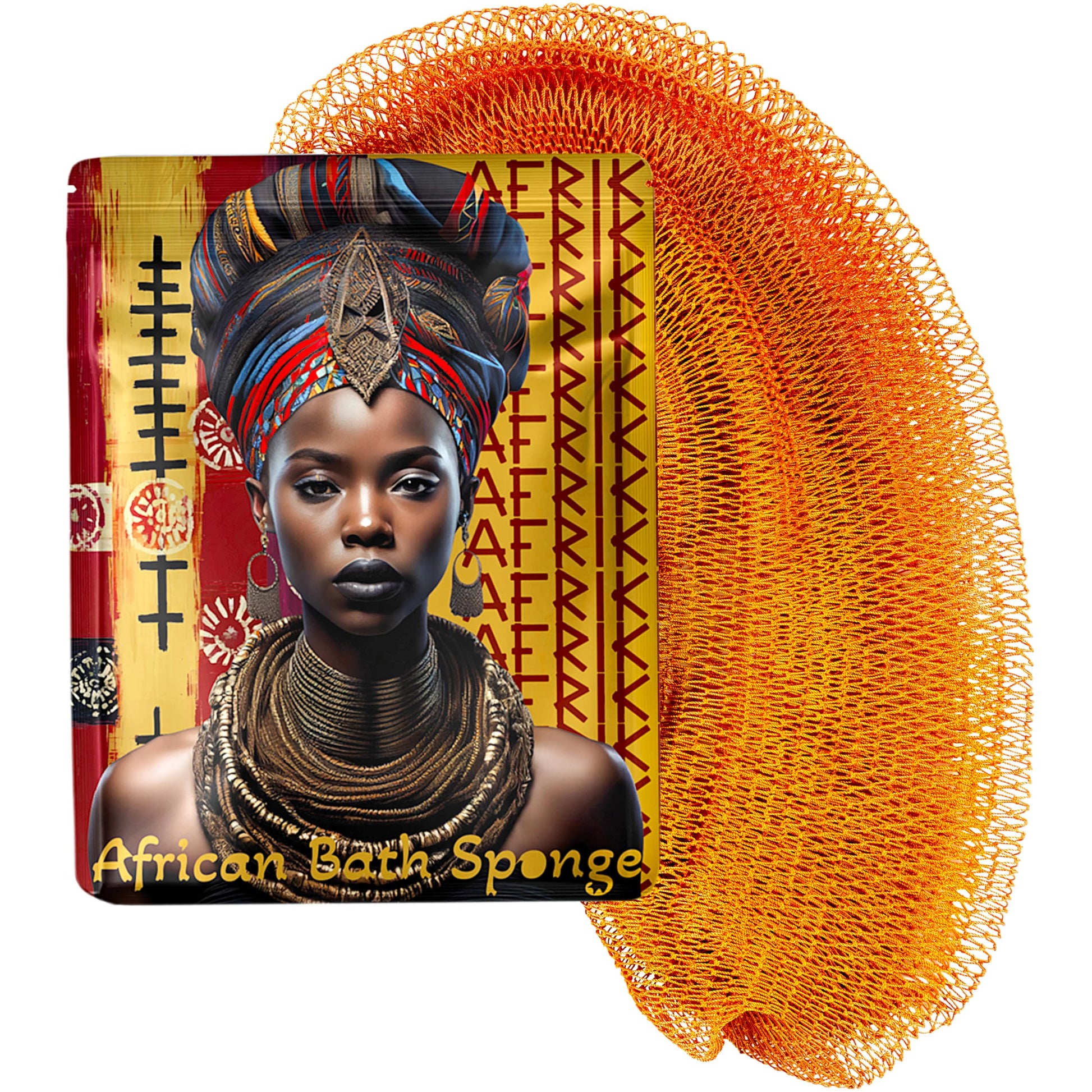 AFRIKI African Net Sponge – Exfoliating Body Scrubber, Black Owned & Rooted in Africa, All Skin Types | 45 in Long