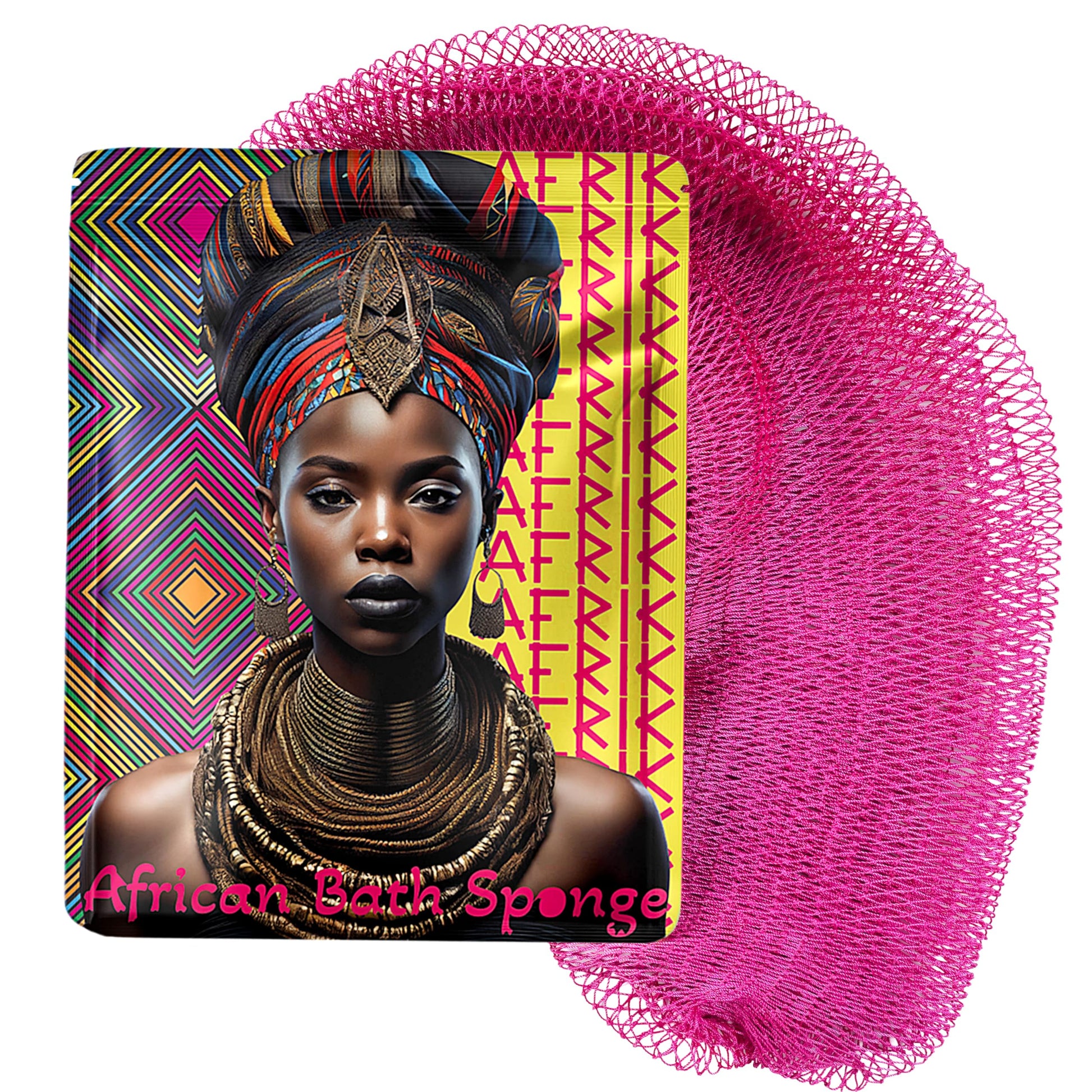 AFRIKI African Net Sponge – Exfoliating Body Scrubber, Black Owned & Rooted in Africa, All Skin Types | 45 in Long