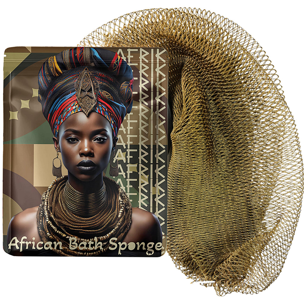 AFRIKI African Net Sponge – Exfoliating Body Scrubber, Black Owned & Rooted in Africa, All Skin Types | 45 in Long