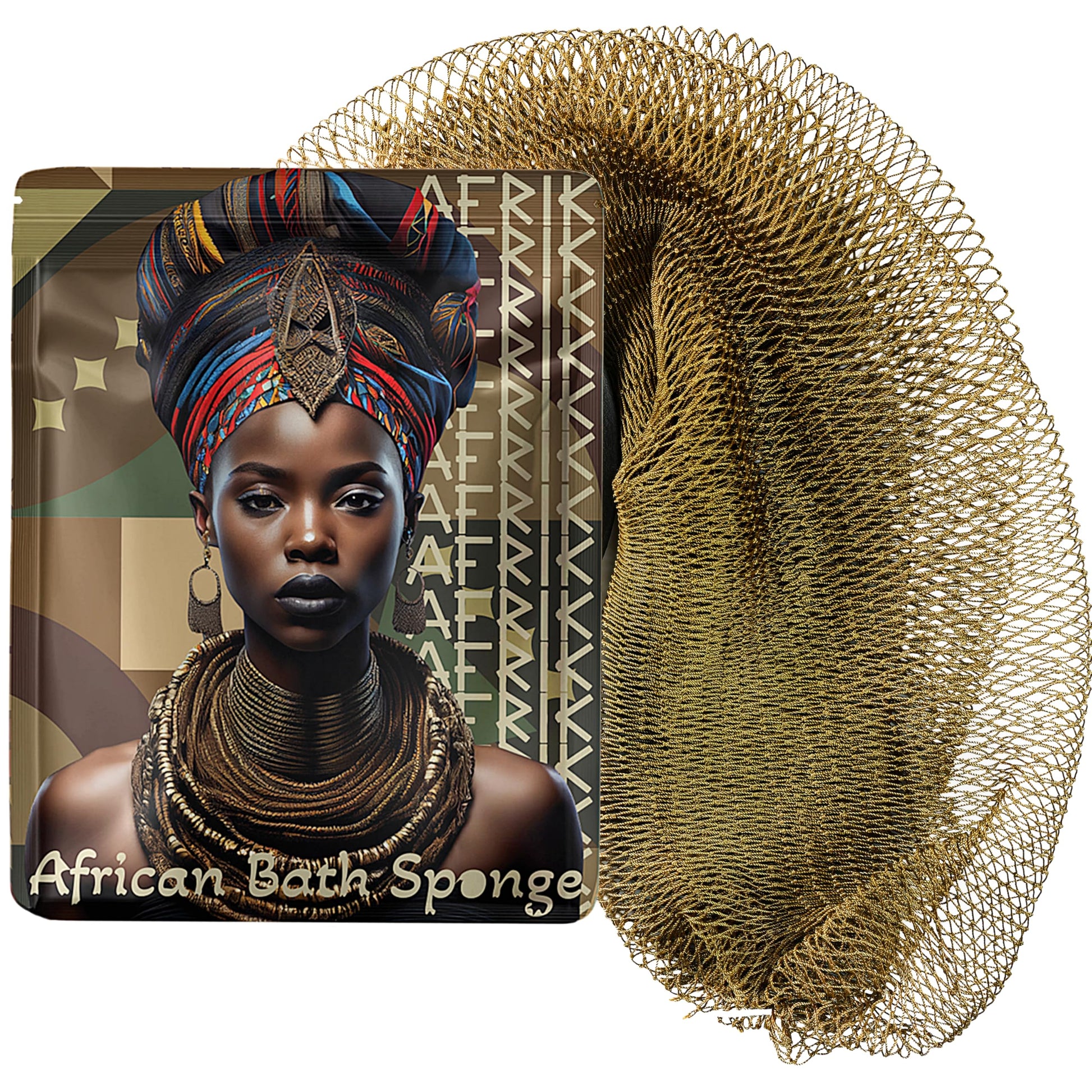 AFRIKI African Net Sponge – Exfoliating Body Scrubber, Black Owned & Rooted in Africa, All Skin Types | 45 in Long