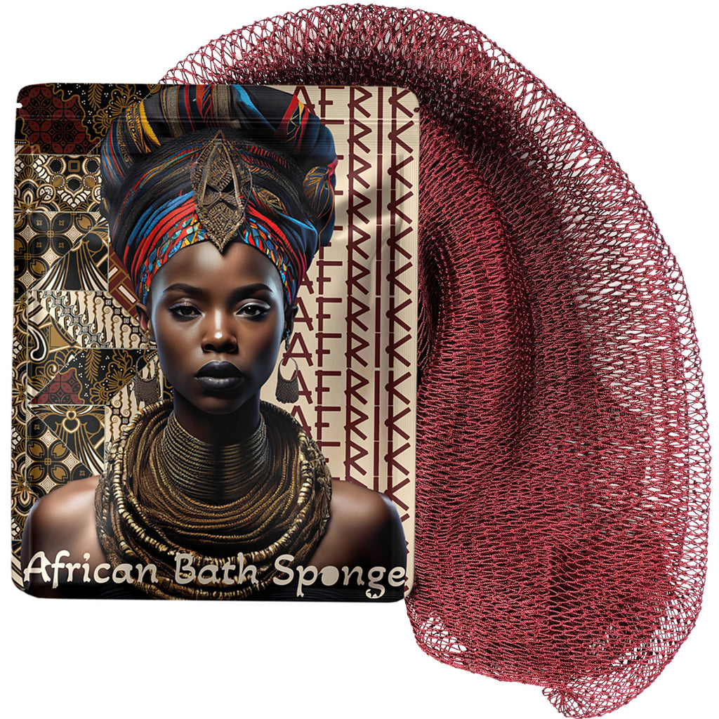 AFRIKI African Net Sponge – Exfoliating Body Scrubber, Black Owned & Rooted in Africa, All Skin Types | 45 in Long