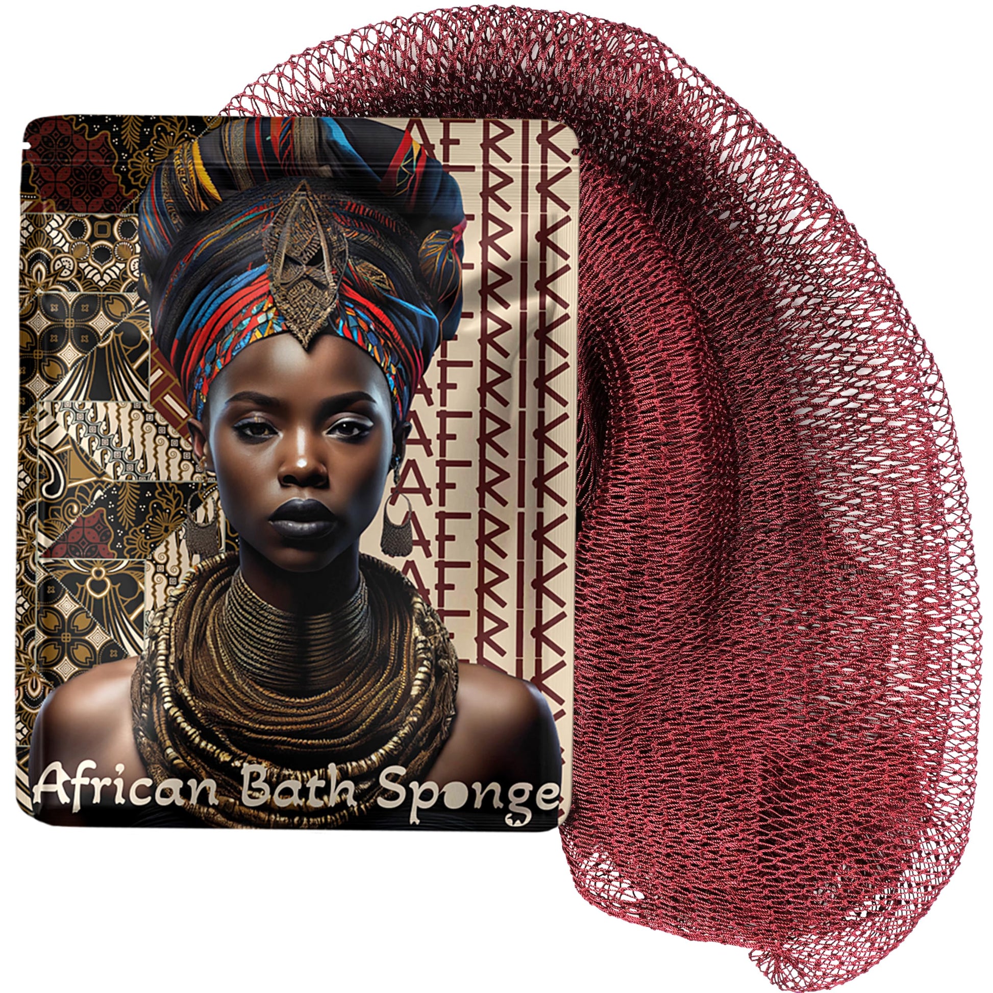 AFRIKI African Net Sponge – Exfoliating Body Scrubber, Black Owned & Rooted in Africa, All Skin Types | 45 in Long