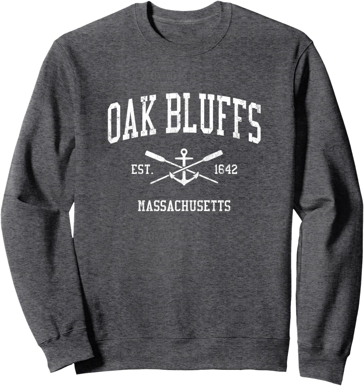 Oak Bluffs MA Vintage Crossed Oars & Boat Anchor Sports Sweatshirt