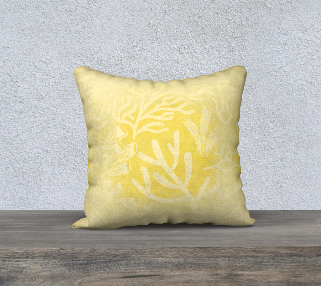 Golden Sunshine Coral Pillow