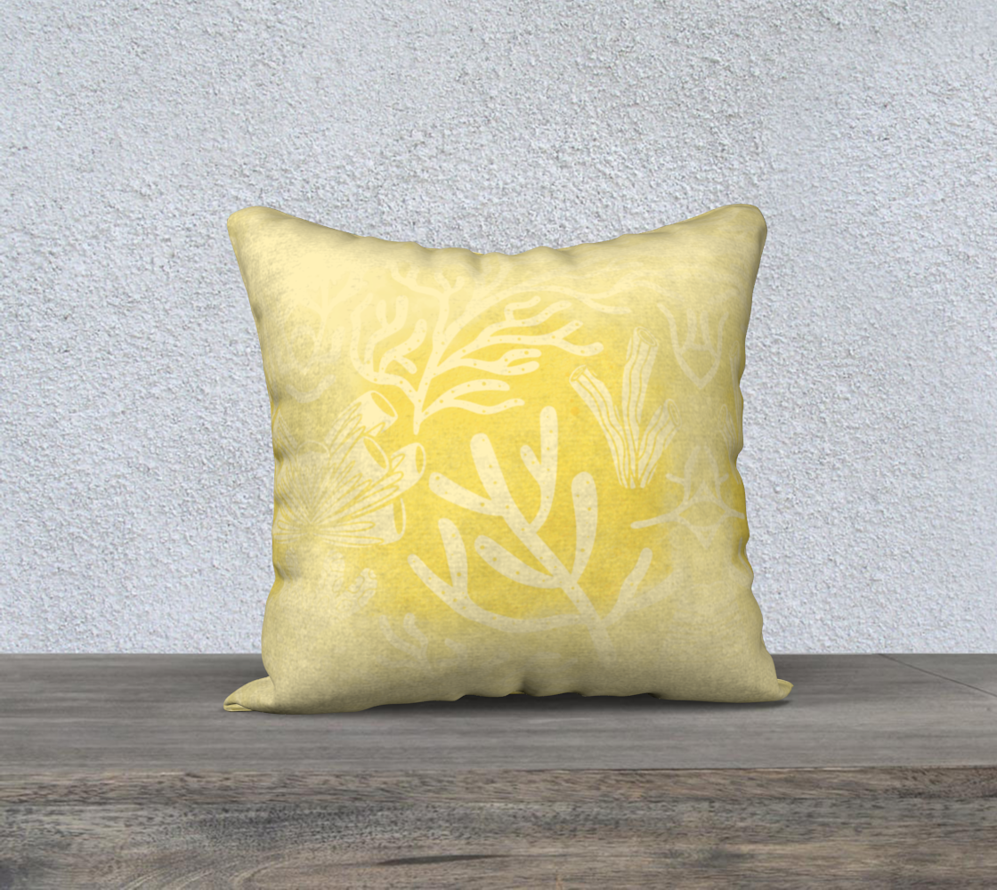 Golden Sunshine Coral Pillow